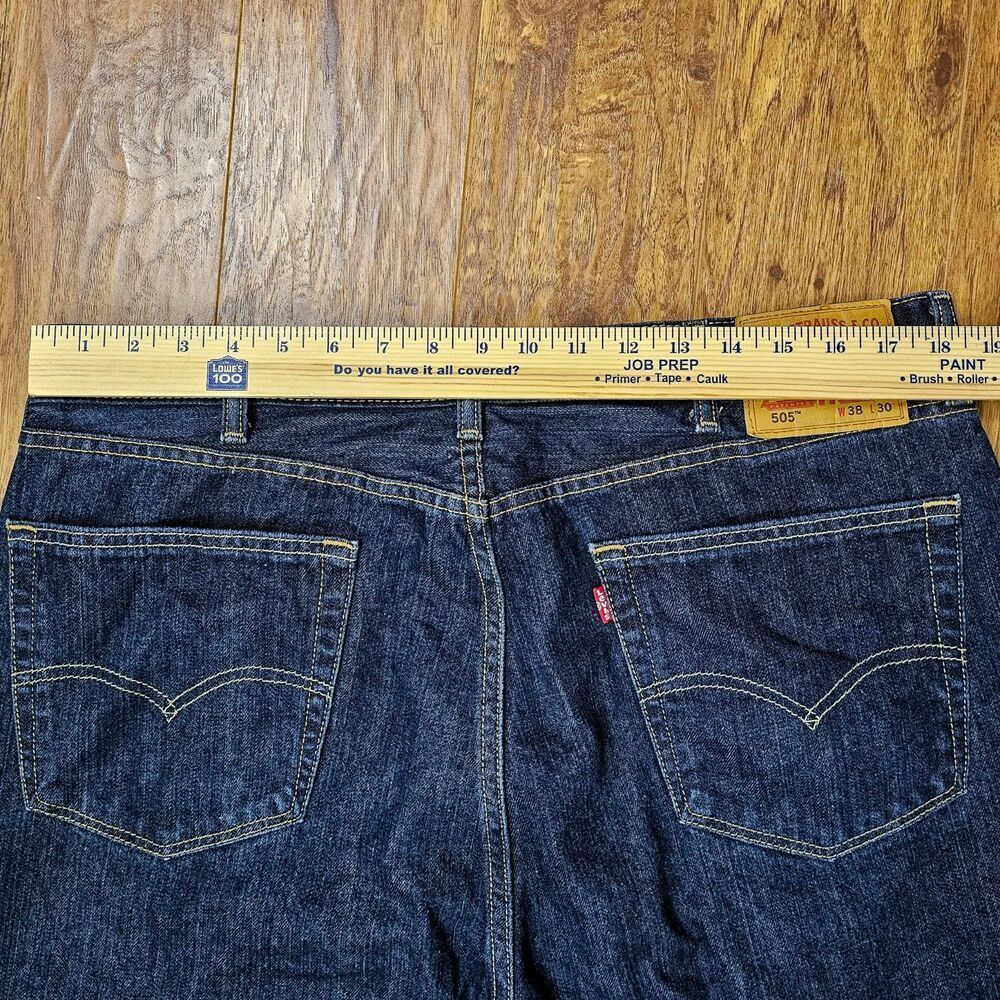 Levi Strauss & Co 505 Dark Wash Mid Rise Straight Men's Jeans Size 38 X 30 - Picture 5 of 7
